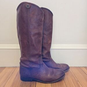 Frye Melissa Button Women's 15.5" Leather Tall Boots Cognac Size 9 Boho Chic